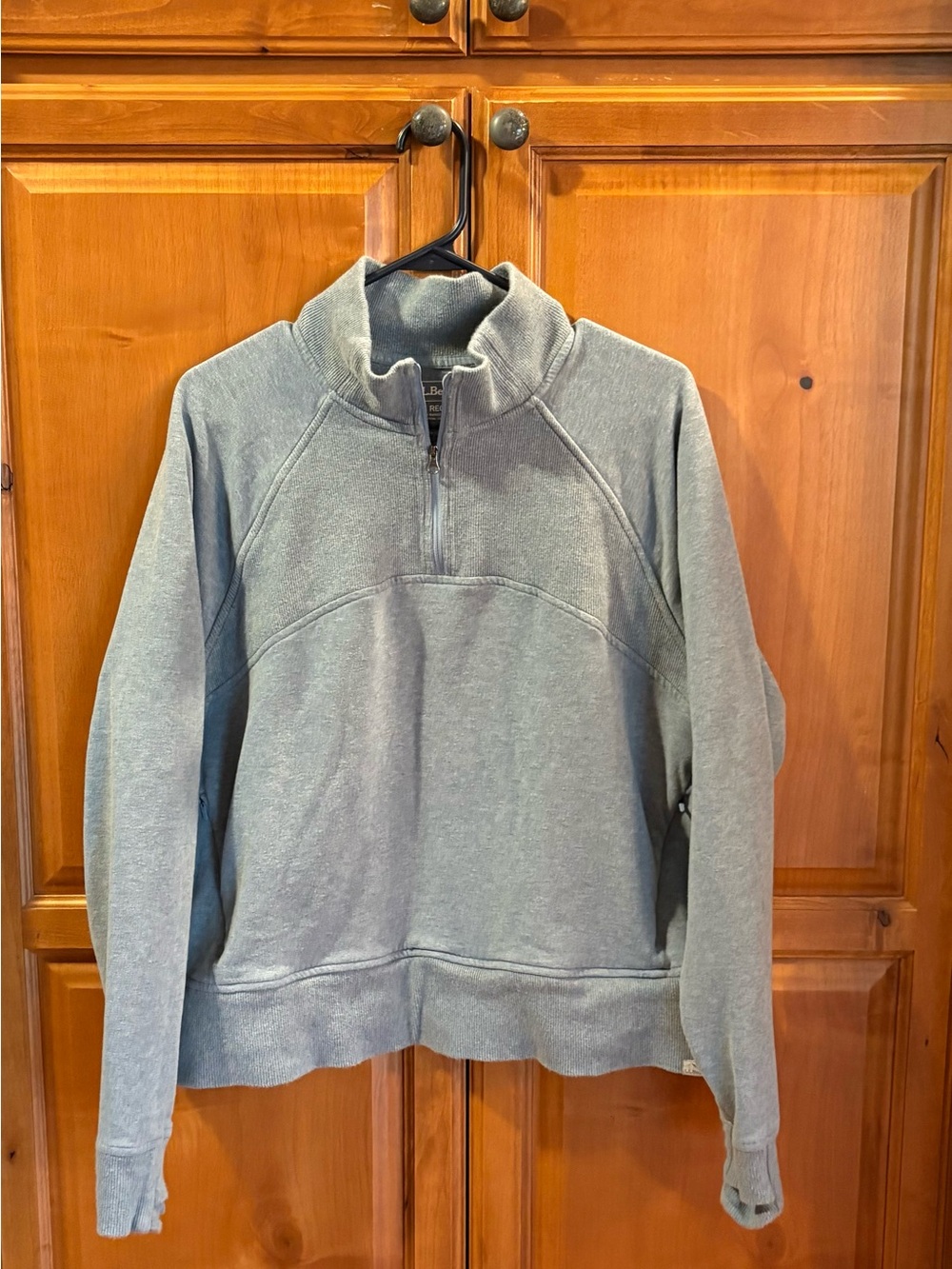 L.L. Bean Women's Quarter-Zip Sweatshirt in Blue